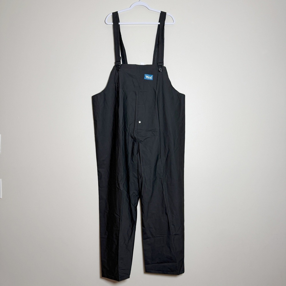 Viking Handyman PVC Bib Overalls Black‎ Waterproof Workwear Rain Pants 2XL